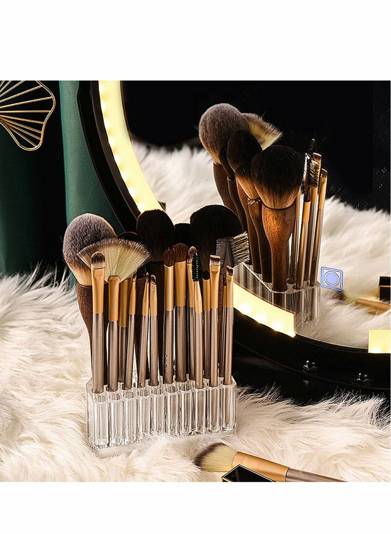 Excefore Acrylic Makeup Brush Holder Nail Polish Organizer Clear Brushes Beauty Organizers and Cosmetic Display Storage Box - Image 1