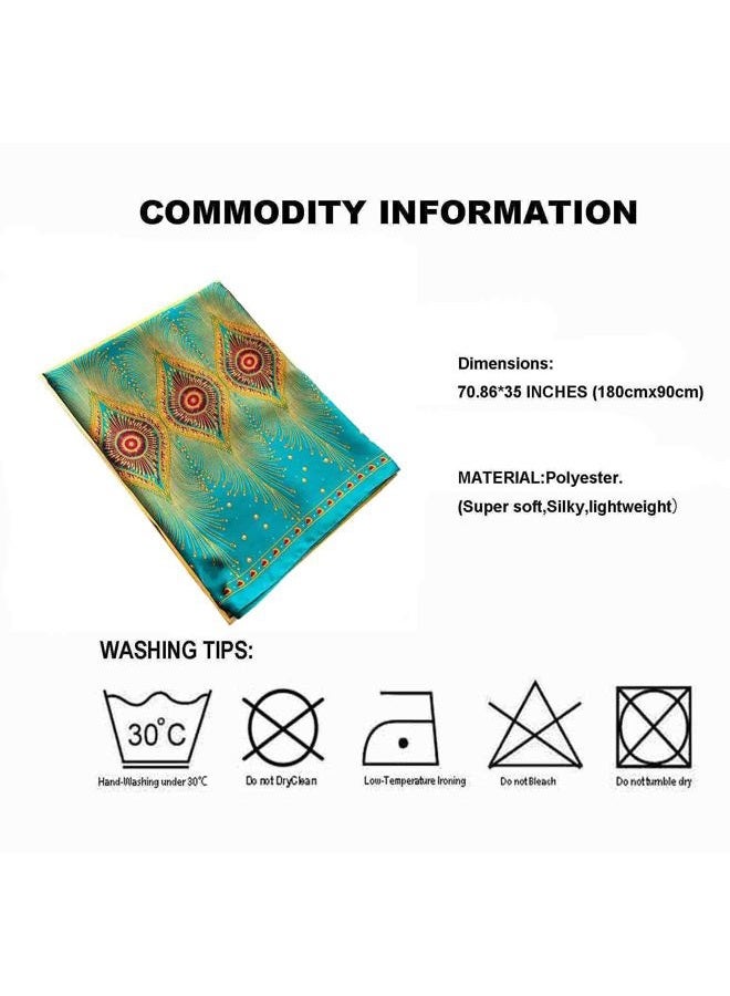 Acotavie Scarfs for Women Fashion Scarves Long Floral Pattern Scarf Headscarf Lightweight Sunscreen Shawls, Light Green, 70.86 inches x 35 inches - Image 5