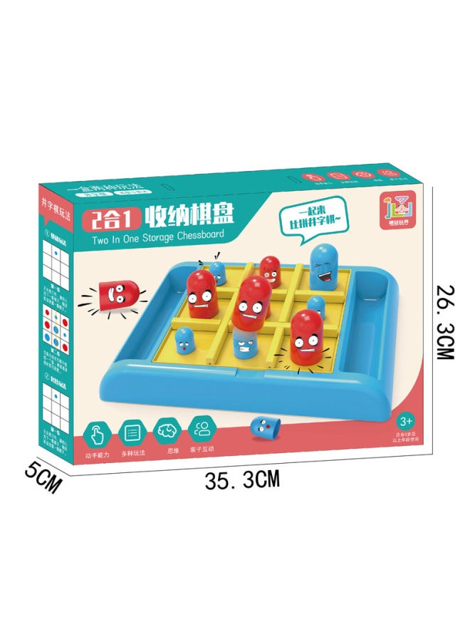 Generic - Hangu Digital Sorting Parent-child Interaction Jiugongge Black And White Chess Storage Plate Match Flip Chess Tickah Building Blocks-Color:5597-8. 1 Box For 48 Boxes - Image 1
