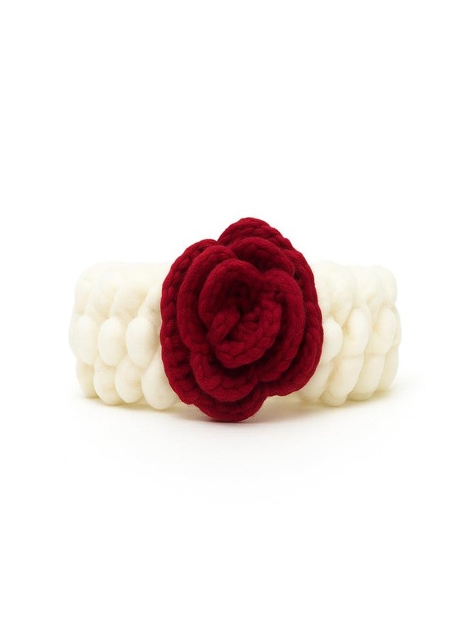 Handmade 2-in-1 (1 Pc) Braided Mogra Rose Hair & Hand Gajra - Accessories For Women & Girls - Artificial Crochet Flower Bracelet, Wristband & Scrunchie Bun - A Luxury Gift Set for For Weddings, Festivals & Parties, - Soft & Premium, White & Red