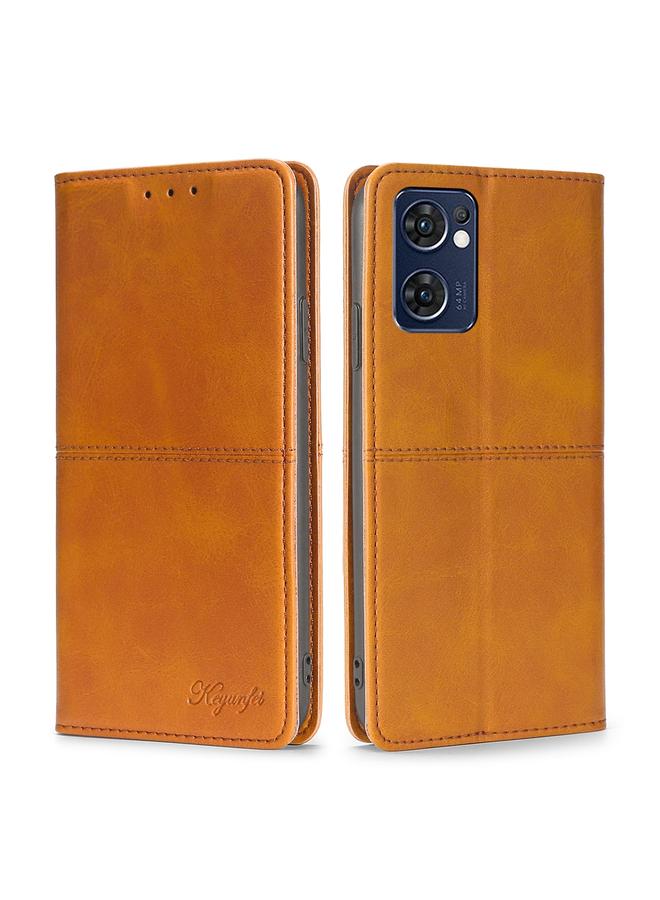 S-TOP Case For OPPO Reno7 5G Global/Find X5 Lite Cow Texture Magnetic Horizontal Flip Leather Phone Case - Image 1