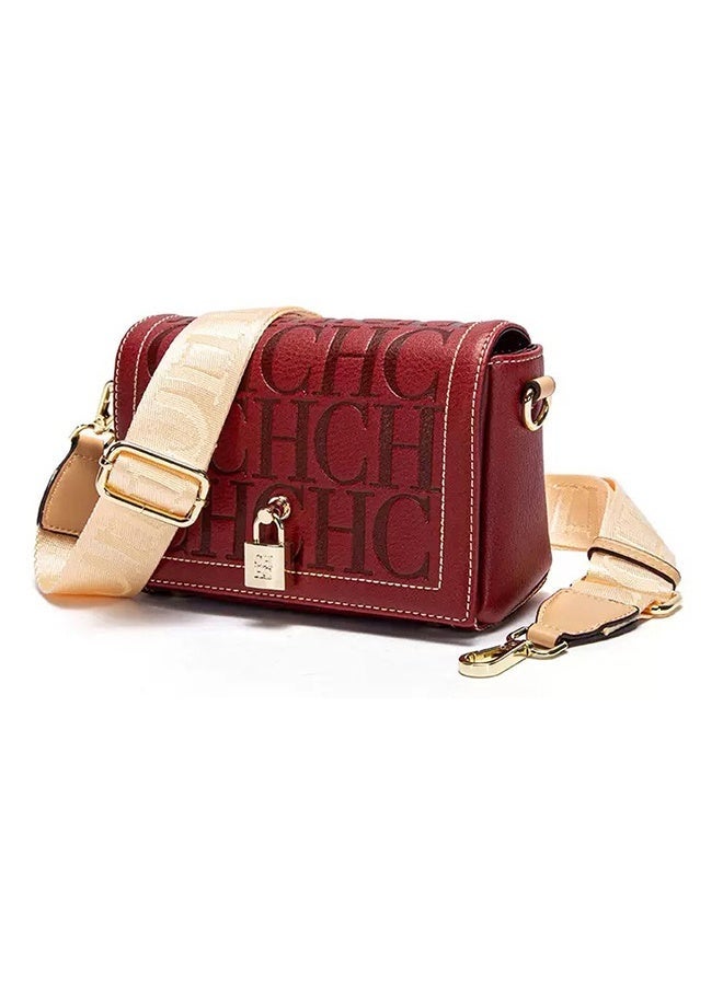 CH CH CHCH Fashion Design Model Metal Accessories Buckle Women's Shoulder Bag Luxury Brand Fashion Solid Colour Printed Head Bag - Image 1