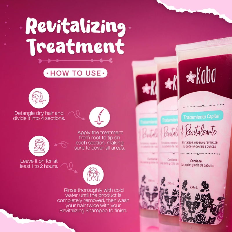 Kaba D'Luchi Kaba Revitalizing Hair Treatment with Grapes, Cinchona and Horsetail for Thicker & Fuller Hair, Moisturizing and Restoring Hair Treatment - 7.8 Oz - Image 3