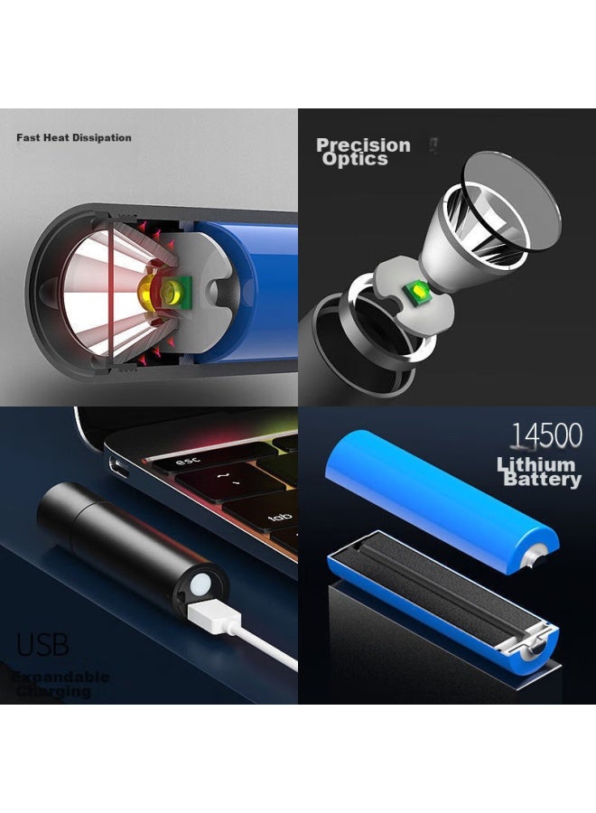 SHENYU Shenyu High-intensity Flashlight, Compact Mini Portable, Ultra-bright Multifunctional, Usb Rechargeable, For Home, Outdoor, Student, Emergency Light  - Image 4