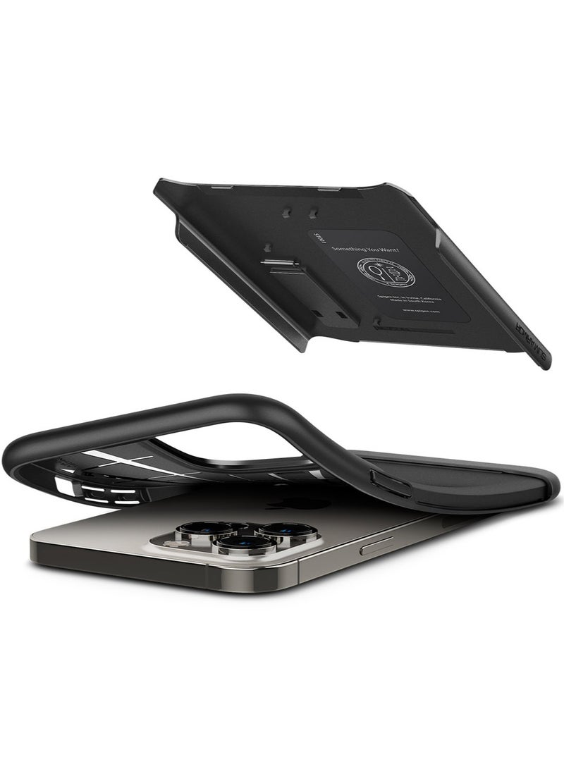 Spigen Slim Armor iPhone 14 Pro Case Cover with Kickstand - Gunmetal - Image 4