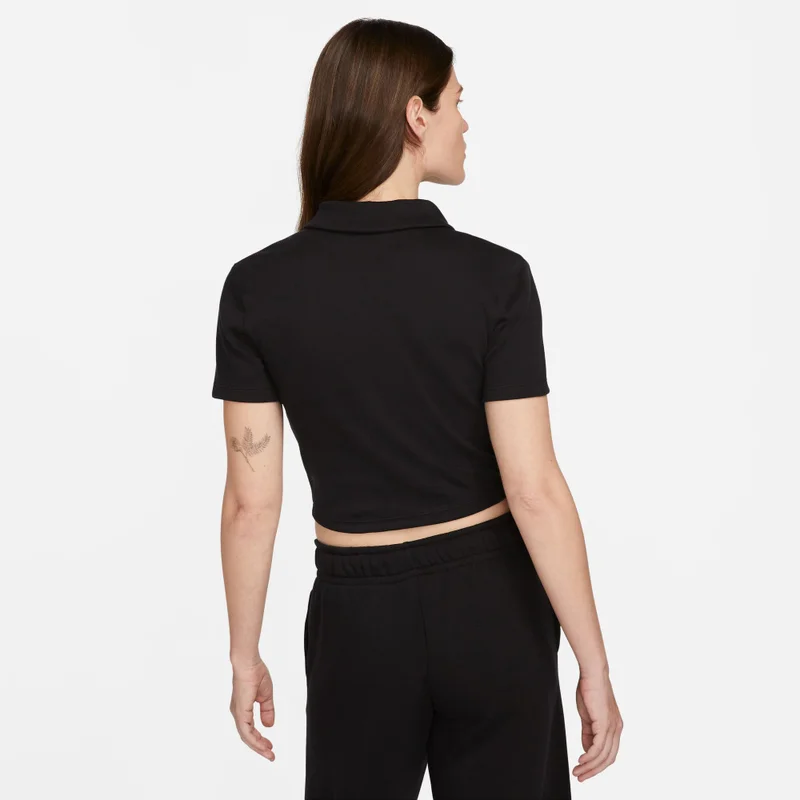 Nike Black Women's Sportswear Essential Polo Shirt for Women | Best Price UAE
