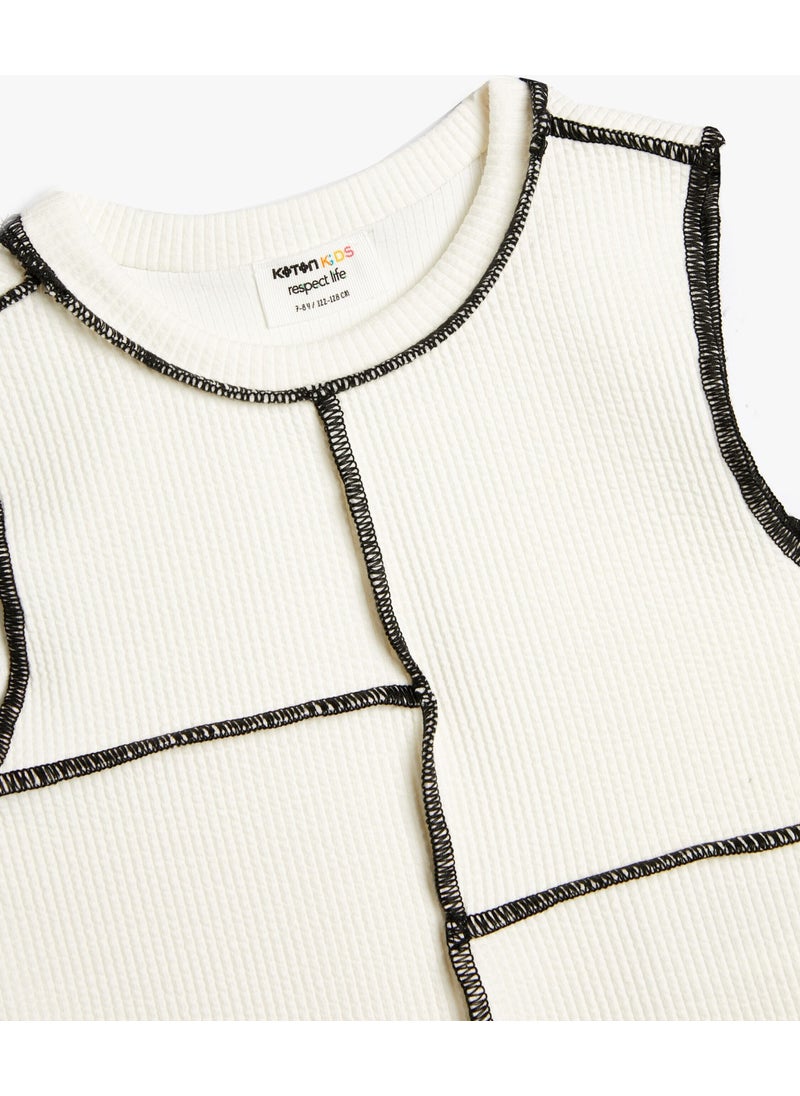 KOTON - Crop Undershirt with Stitching Detail Sleeveless - Image 1