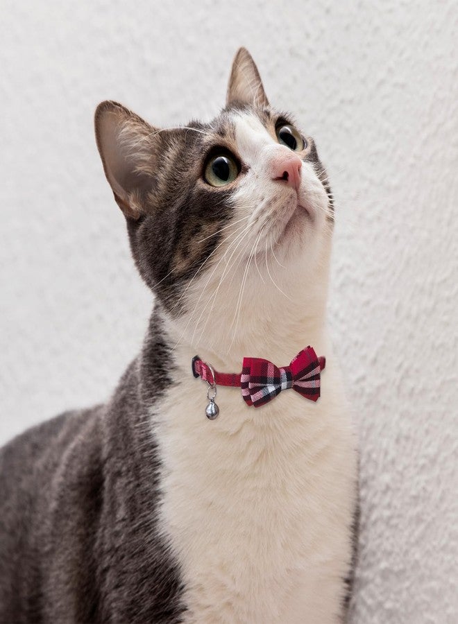 Andiker Cat Collar with Bell, 2PCS Footprint & Reflective Cat Collar with Bell and Breakaway Safety Buckle, 8-13 Inch Adjustable1 Nylon Collar Perfect for Cats in Random Color (Checkered Pattern) - Image 4