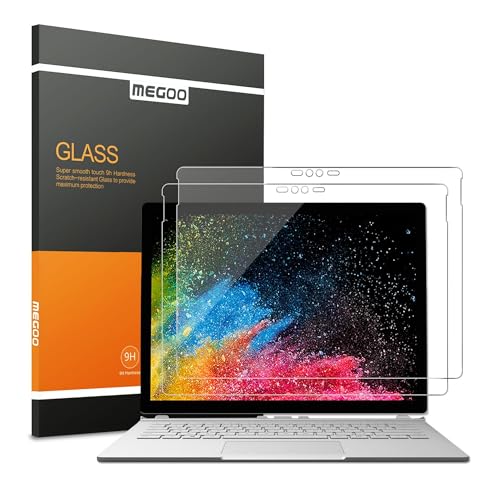Megoo 2 Pack Tempered Glass Screen Protector for Microsoft Surface Book 1/2 13.5 Inch, 9H Scratch Resistant, High Sensitivity, Ultra Clear, Not for Surface Book 3 - Image 1