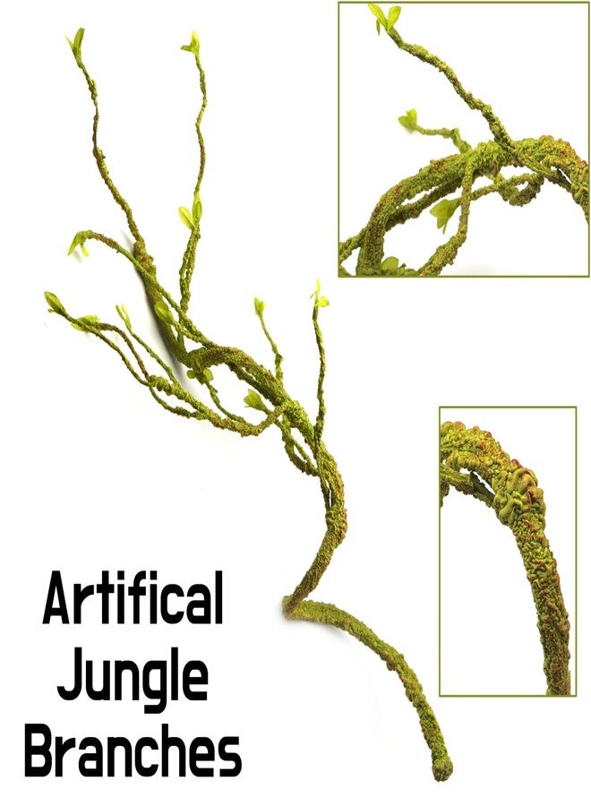 ReptiKing Reptile Terrarium Decor Branch, 45'' Climbing Fake Plants for Reptile Enclosure, Ideal for Chameleon Bearded Dragon Lizard Gecko Tank Accessories - Image 2