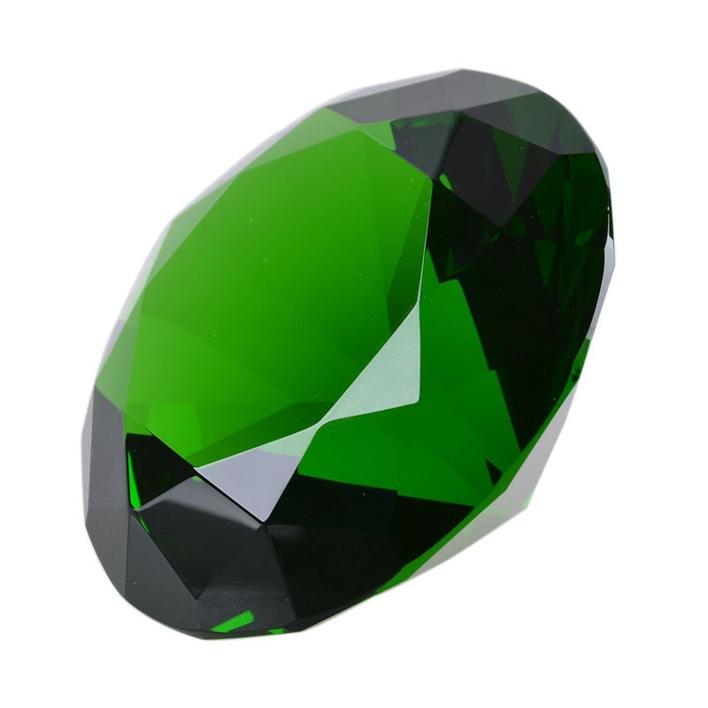 LONGWIN 80mm(3.1 inch) Crystal Diamond Paperweight Jewels Wedding Decoration Centerpieces Home Decor (Green) - Image 1