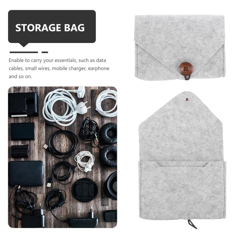 Portable Travel Electronics Organizer Pouch For Cables Chargers Earphones Light Grey - Image 4