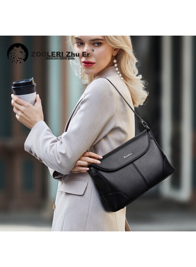 ZOOLER Zhu'er Handbag, Women's Leather Shoulder Bag, Soft Leather Crossbody Bag, Mom Bag, Ladies' Purse, Mother's Day Gift, Practical - Image 3