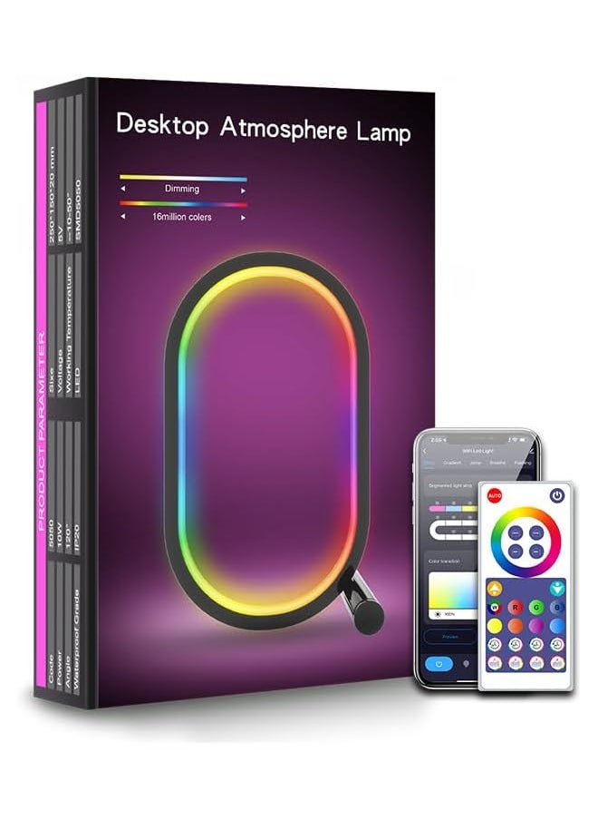 erorex Wireless Bluetooth Table Led Light Color Changing Led Table Lamp Sync Music Control Settings Via App Immerse Yourself In Vibrant Rgb Game Lighting For Tv Backlighting And Bedroom Ambiance!  - Image 1