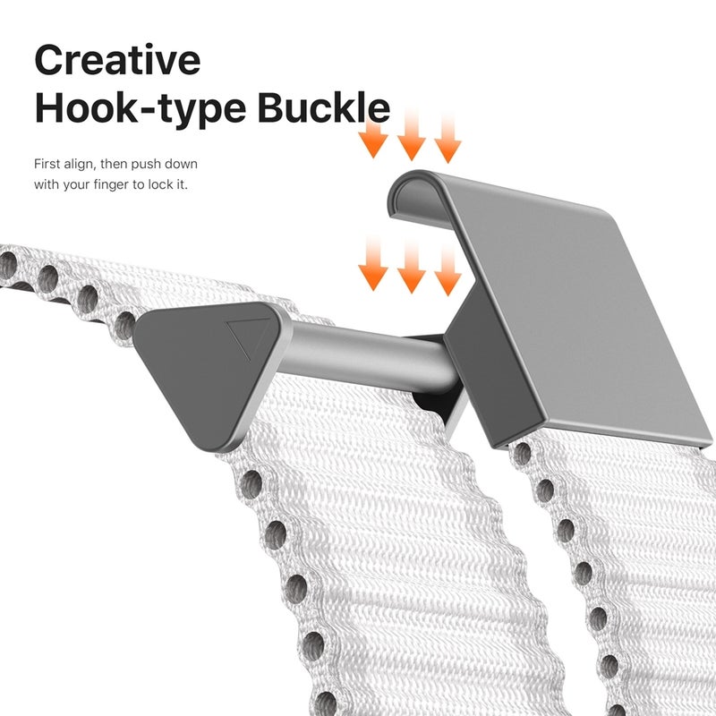 erorex For Apple Watch Se 44Mm Yc Series Ocean Nylon Watch Band(White) - Image 5