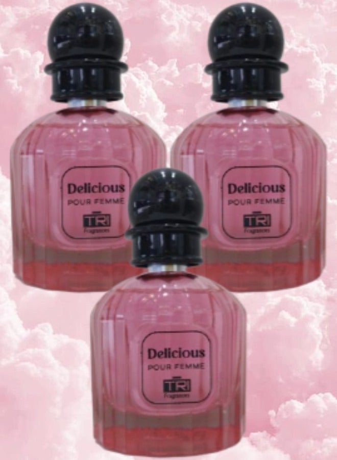 تي أر آي 3 قطع عطر لذيذ للنساء 100 مل - Image 1