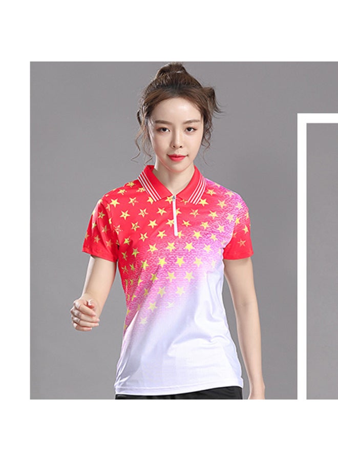 Tianyu Jianlong Badminton Suit Men's And Women's Quick Drying Summer Lapel Short Sleeve Tennis Volleyball Suit 3001/3002/3006