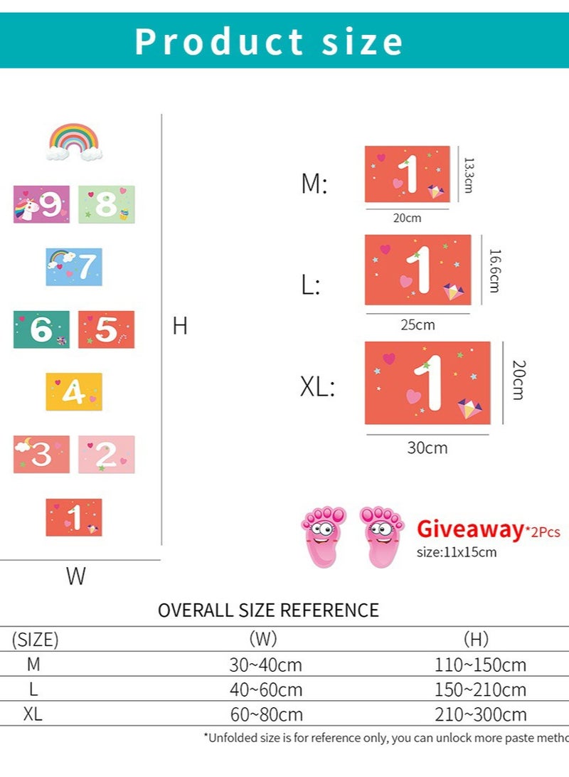 JiuAn 10 Number Footprint Floor Sticker Puzzle Games Number Hopscotch Sticker Floor Decals Lattice Floor Sticker For Kids - Image 2