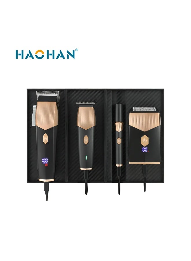 HAOHAN Professional 4-in-1 Grooming Kit – Clipper, Trimmer, Shaver & Nose Trimmer with Carbon Steel Blades & Charging Indicator - Image 5