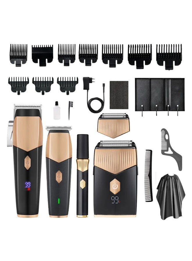 HAOHAN Professional 4-in-1 Grooming Kit – Clipper, Trimmer, Shaver & Nose Trimmer with Carbon Steel Blades & Charging Indicator - Image 1