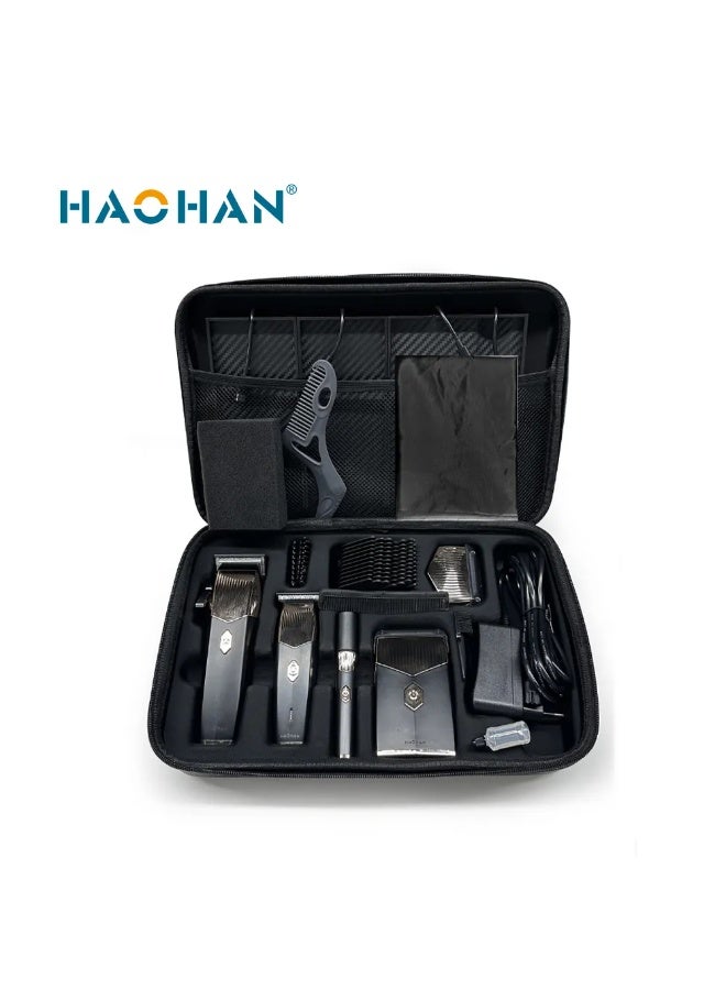 HAOHAN Professional 4-in-1 Grooming Kit – Clipper, Trimmer, Shaver & Nose Trimmer with Carbon Steel Blades & Charging Indicator - Image 2