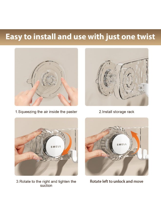 WangPangZi Suction Cup Hooks, Space Saving No-Punch Wall Towel Rack,Heavy Duty Suction Hooks,Bathroom Wall Hook,Removable Bath Towel Hook - Image 3