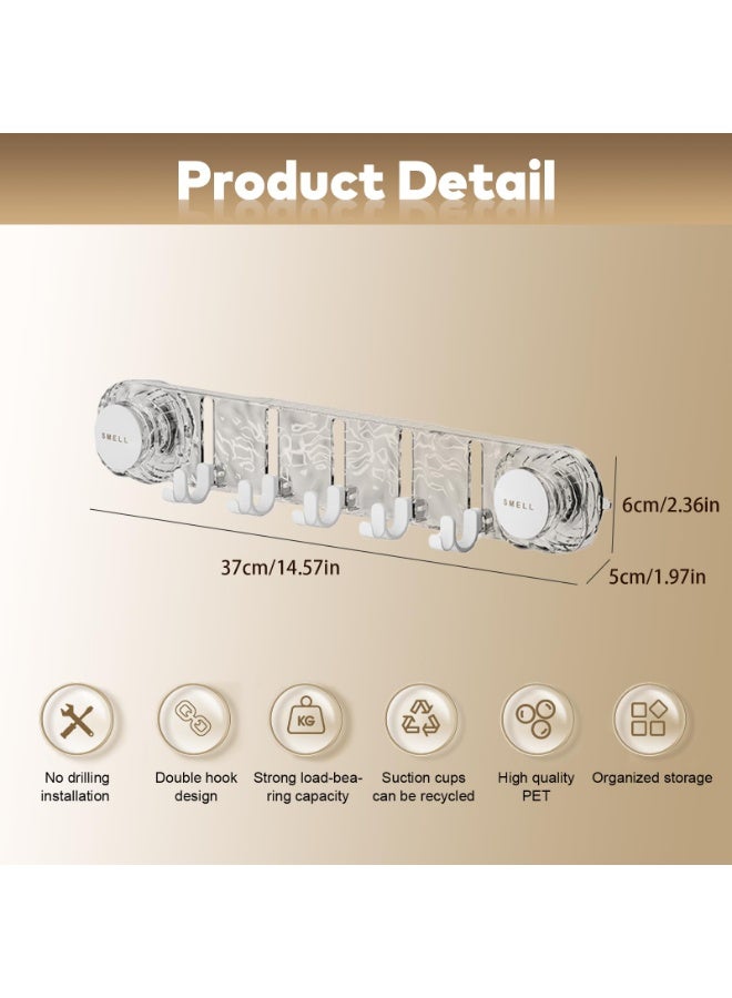 WangPangZi Suction Cup Hooks, Space Saving No-Punch Wall Towel Rack,Heavy Duty Suction Hooks,Bathroom Wall Hook,Removable Bath Towel Hook - Image 2