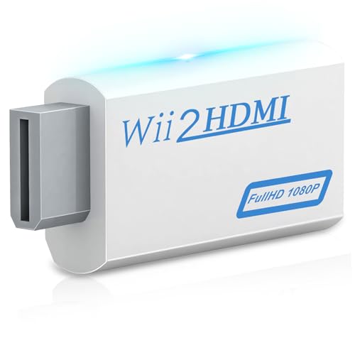 Herfair Wii to HDMI Adapter, 1080P Wii HDMI Adapter, Wii2HDMI Converter for Nintendo Wii/Wii U, Supports All Display Modes with 3.5mm Audio Jack Connector to HDTV Smart TV - Image 1