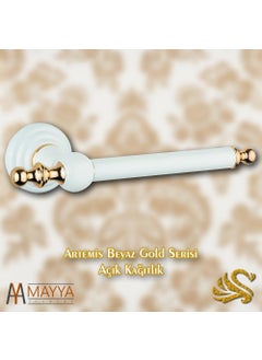 Saray Banyo Saray Bathroom Artemis White Gold Open Paper Holder  - Image 3