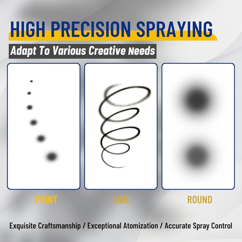 Fengda بخاخ هواء مزدوج العمل بروفيشنال تيمبرتيك BD-130 مع فوهات وإبر 0.3 مم لتزيين الكعك، الرسم، الوشم، فن النماذج، الحرف اليدوية وغيرها - Image 4
