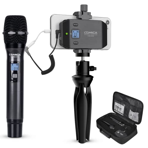 COMICA CVM-WS50 Wireless Handheld Microphone, Professional Handheld Interview Mic for iPhone, Android Phones, Camera, Reporter Mic for Content Creators, Interviews, Reporting, Podcast, Livestream - Image 1