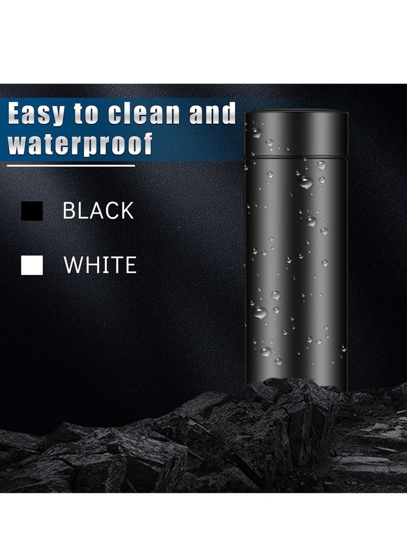 Generic - Smart Water Bottle, Stainless Steel Vacuum Flask with Digital Temperature Display, Leak Proof Travel Mug Car Portable Travel Tea Coffee Vacuum Thermoses Cup for School, Office (Black, White) - Image 1
