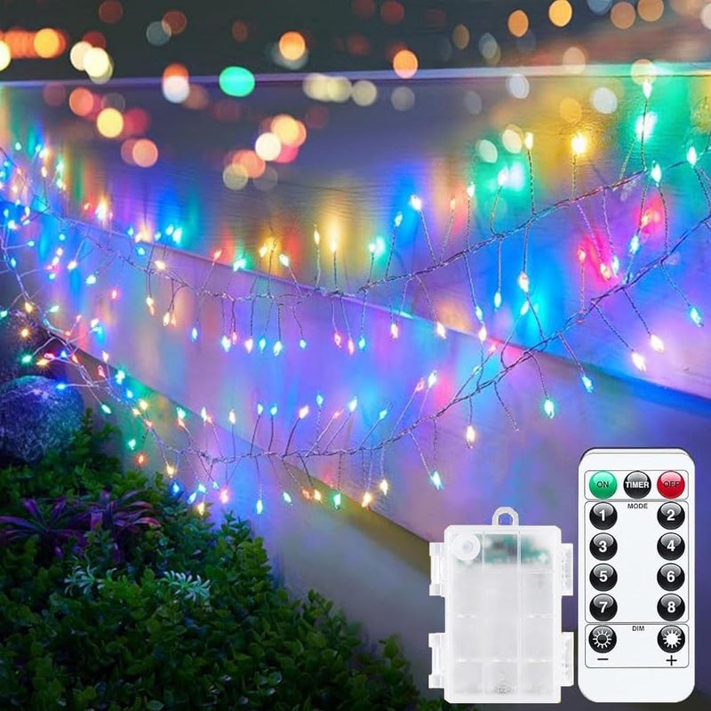 جووديرن أضواء خيطية مفرقعة Goodern، 3 أمتار 100 LED مقاوم للماء سلك نحاسي أضواء خرافية عنقودية تعمل بالبطارية 8 أوضاع ضوء اليراع مع جهاز تحكم عن بعد ضوء عنقودي لديكور هالوين وعيد الميلاد DIY - متعدد الألوان - Image 1