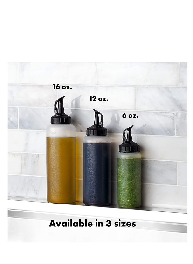 SYOSI Squeeze Bottles, Plastic, Wide Mouth with Caps, Clear, Plastic Squeeze Squirt Condiment Bottles with Twist On Cap Lids - Perfect for Condiments, Oil, Icing, Liquids  - Image 4