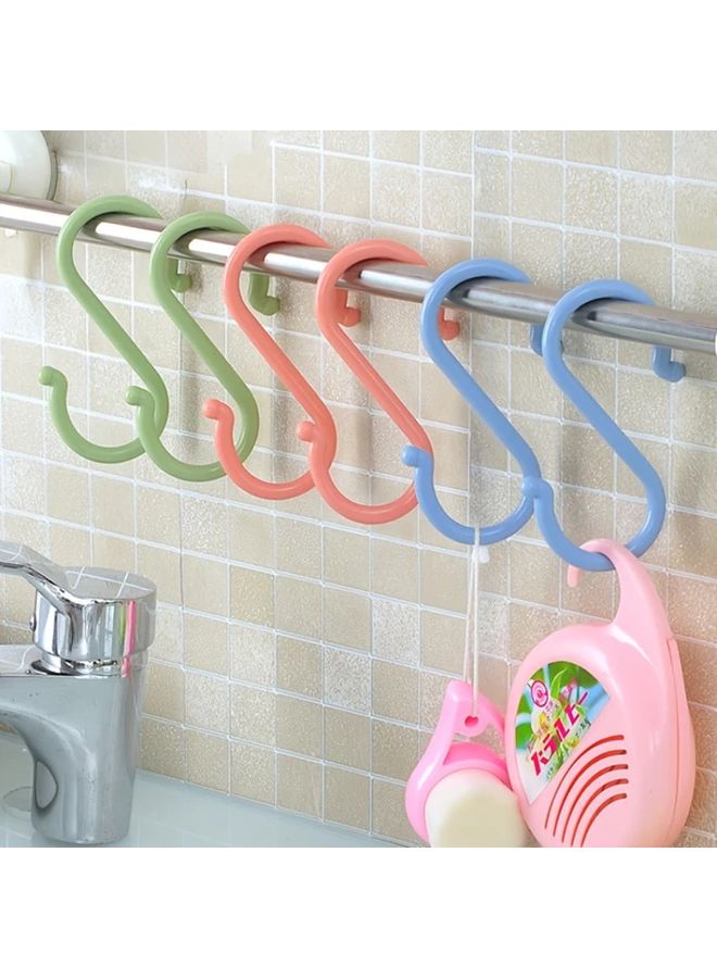 8pcs Blue S Shaped Hooks No Drilling Plastic Hangers For Clothes Towels Space Saving - Image 2