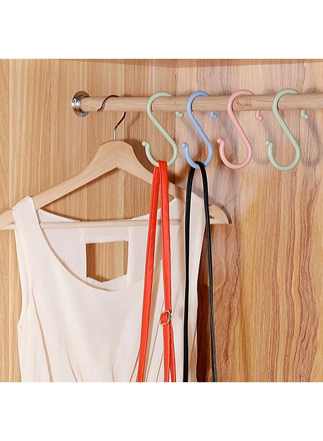 8pcs Blue S Shaped Hooks No Drilling Plastic Hangers For Clothes Towels Space Saving - Image 3