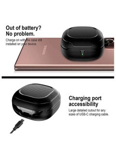 Y&D Compatible with Samsung Galaxy Buds Live Case Cover Led Visible Shockproof Full Protective Protector for Bud Pro Earbuds Headphone Accessories Black  - Image 5