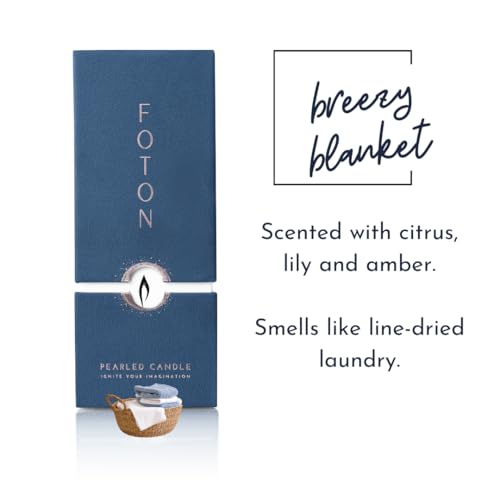 Foton Pearled Candle 18 Oz - Breezy Blanket Fresh Scented Non Toxic Luxury Long Lasting Powder Candles up to 120 Hours - Refillable Candle Sand with 30 Wicks for Candle Making - Image 2