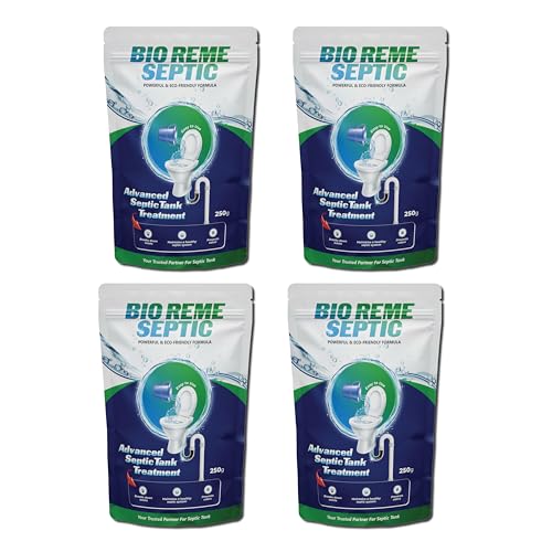 Bio Reme Septic Tank Cleaning Powder Reduces Sludge Build-Up Odour Removing Powder Bacteria Eco Friendly Available In Pack of 4 (250 gm) - Image 1