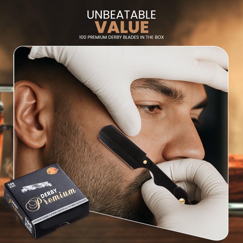 Utopia Care Professional Straight Razor for Men, Barber Straight Edge Razor Safety with 100 Pack Blades, Black - Image 5