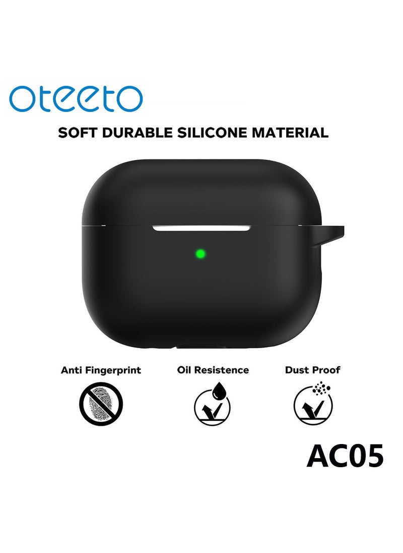 Oteeto Oteeto AC05 Full Protection Silicone Earpod Case Designed For Aipods Pro and Airpods Pro 2 Black  - Image 3