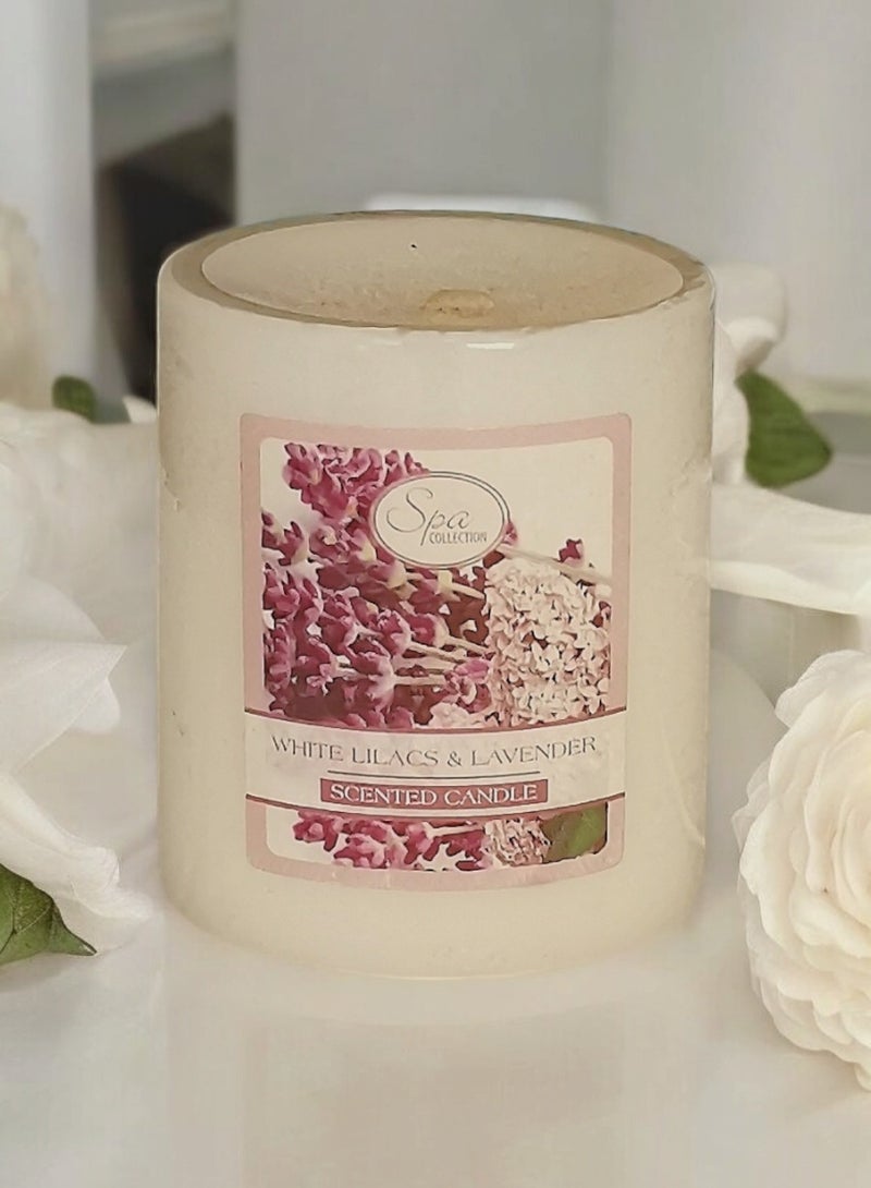 White Lilac and Lavender Scented Candle