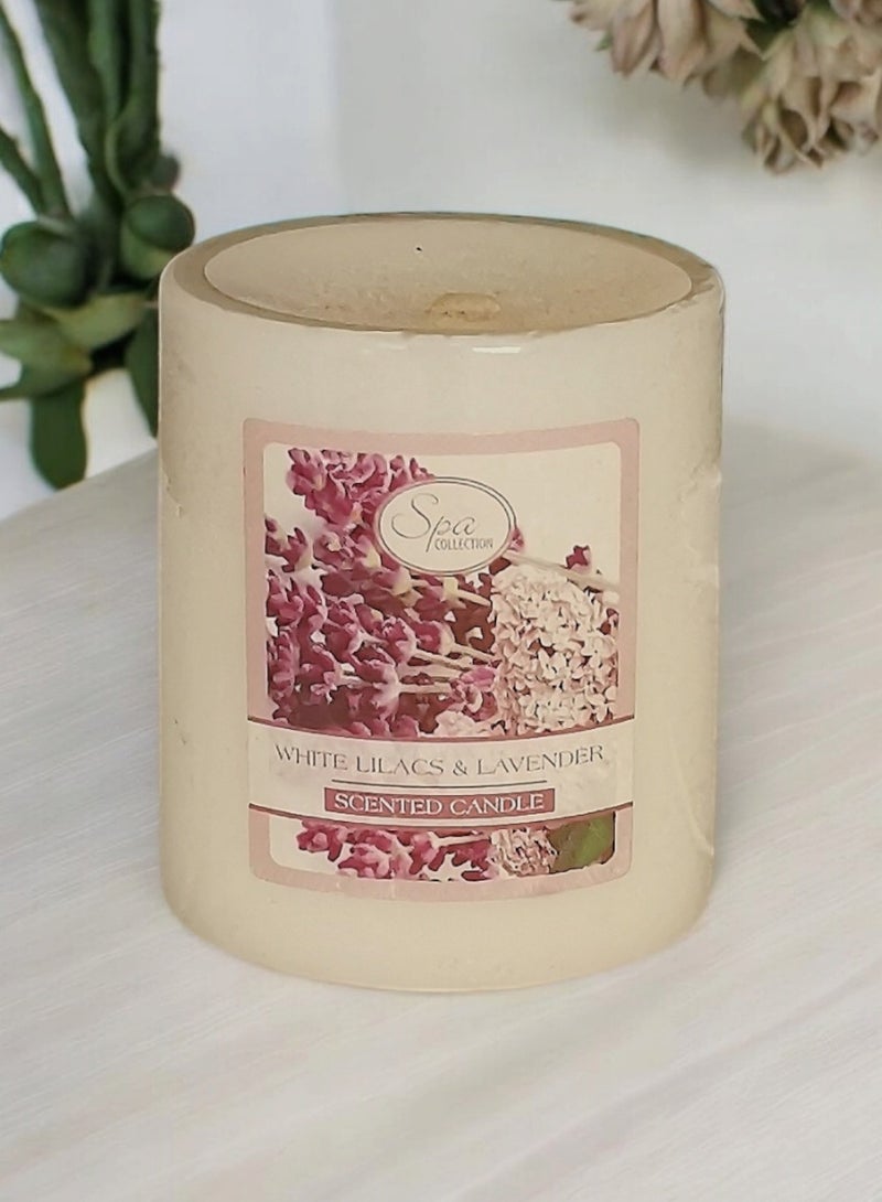 White Lilac and Lavender Scented Candle