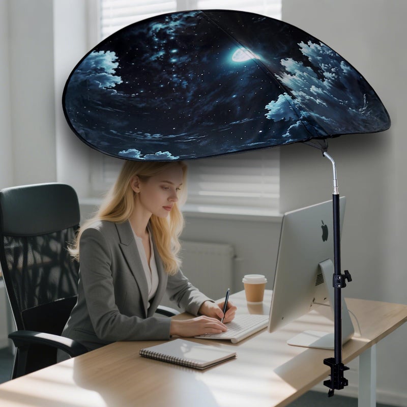 VSUNTENT Large Size 52''Office Cubicle Shade Cubicle Desk Light Shield to Block Anti-Glare Cover Light Sensitive Professionals Cubicle Light Quick Install Shading Light Shade with Clamp(Patent Pending) - Image 2