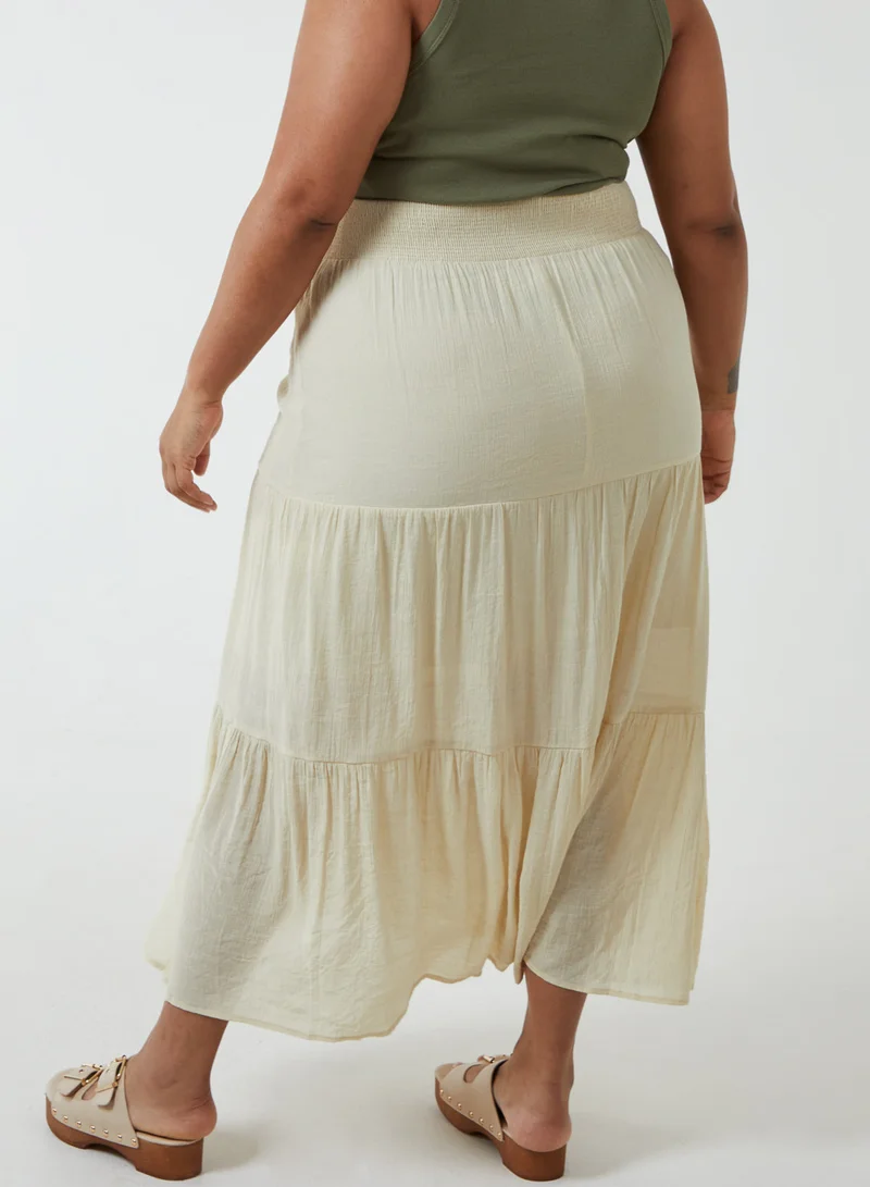 بلو فانيلا Curve Tiered Shirred Maxi Skirt