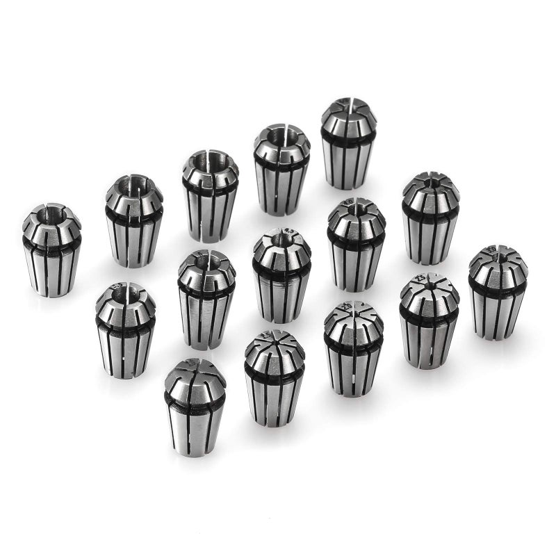 Genmitsu ER11 Spring Collet Set 1-7 mm 1/8 Inch 1/4 Inch for CNC Clamping Device Engraving Machine Milling Lathe Tool Pack of 15 - Image 1