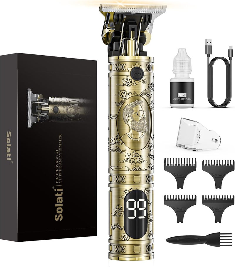 Solati Hair clippers beard trimmer for men, professional cordless hair trimmer t-bladeds outliner grooming baldheaded shaver with 1500mah battery and 180 mins working time gifts for men (#2) - Image 1