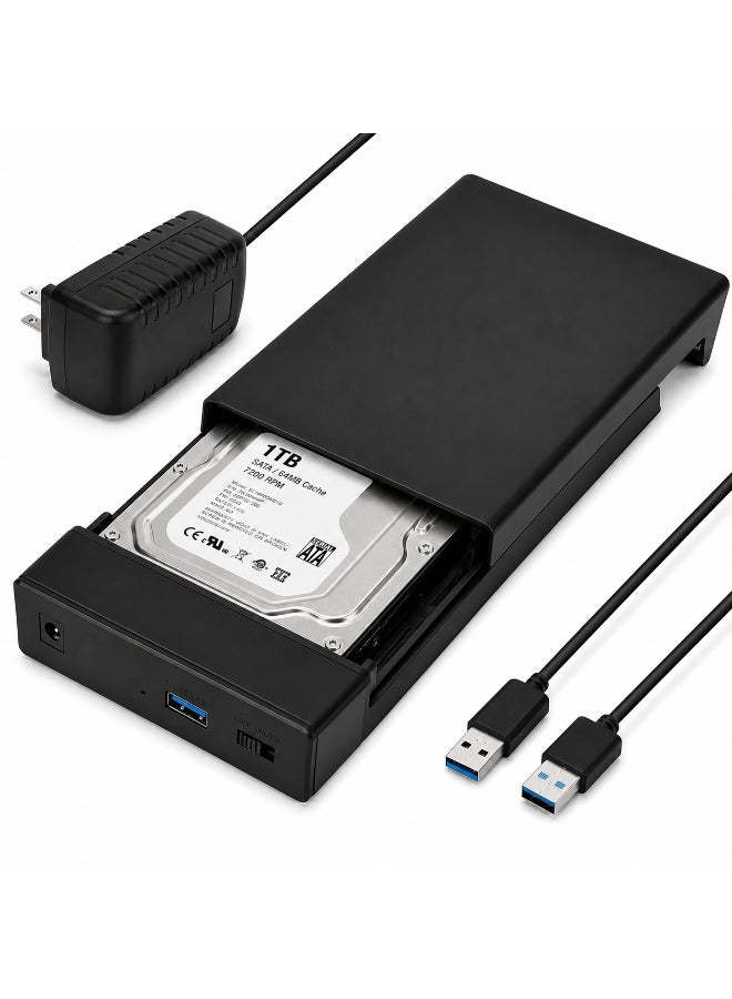 1TB 3.5" External Hard Drive Kit with USB 3.0 Enclosure & Power Adapter  - High-Speed Desktop Storage & Backup Solution for PC, Smart TV & Gaming Consoles