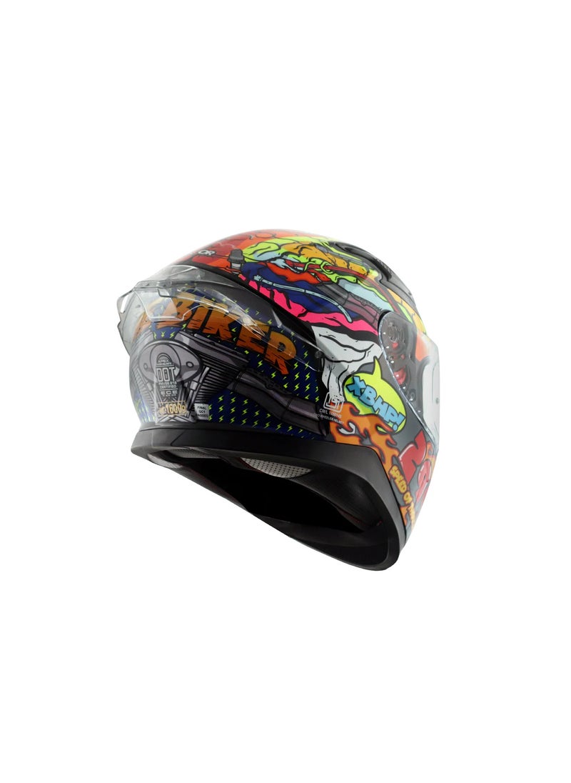 AXOR - AXOR Apex XBHP 299 Helmet Neon Yellow Blue Size Large - Image 1
