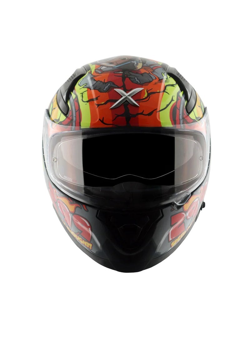 AXOR - AXOR Apex XBHP 299 Helmet Neon Yellow Blue Size Large - Image 1